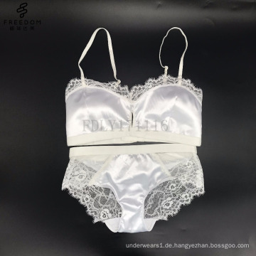 BH-Kette Crop Top Encaje Set Sexy Frau Caged Benutzerdefinierte Dessous Mesh Padded Plu Größe Satin Großhandel Frauen Spitze Bralette